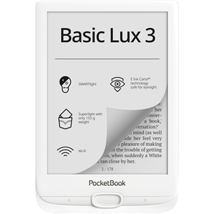 PocketBook Basic Lux 3, 6", 8 GB, valge - E-luger PB617-D-WW