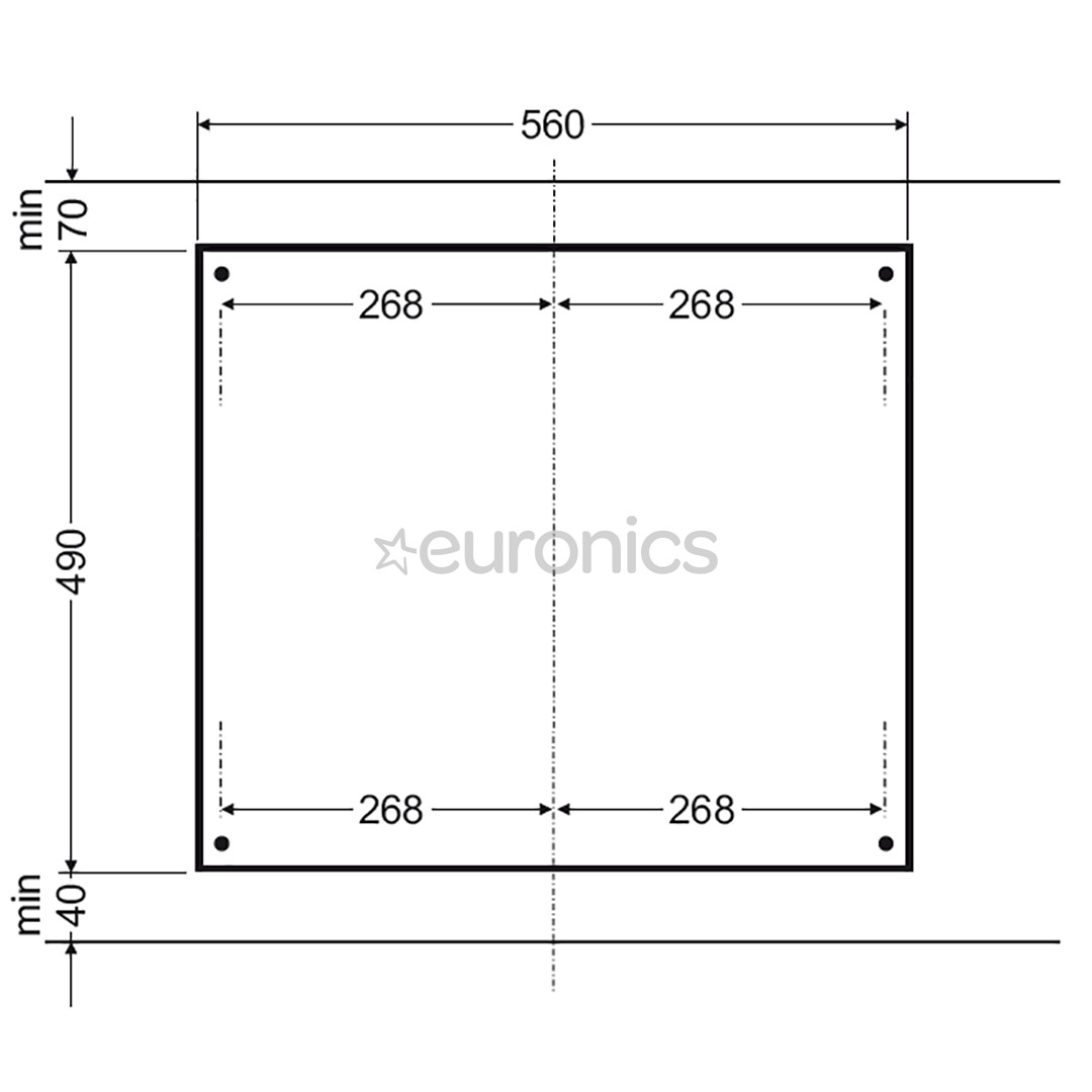 Hansa, laius 57,5 cm, must - Integreeritav gaasi/keraamiline pliidiplaat