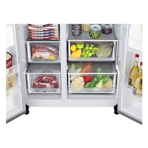 LG, NoFrost, 655 L, height 179 cm, silver - SBS Refrigerator