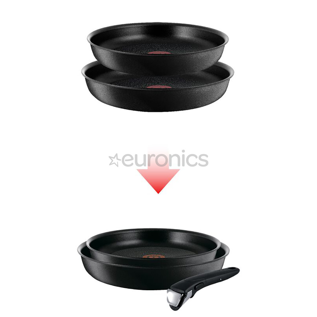 Tefal Ingenio Expertise, 13 предметов, черный - Комплект кастрюль и сковородок + ручки