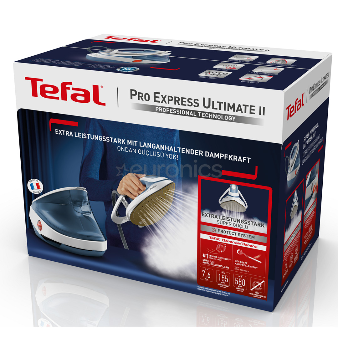 Tefal Pro Express Ultimate II, 3000 W, sinine/valge - Triikimissüsteem