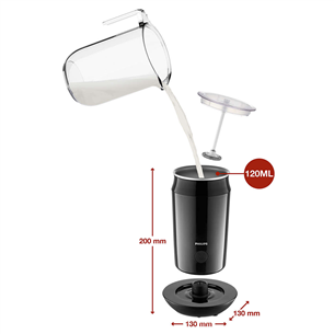 Philips Milk Twister, 500 W, black - Milk Frother