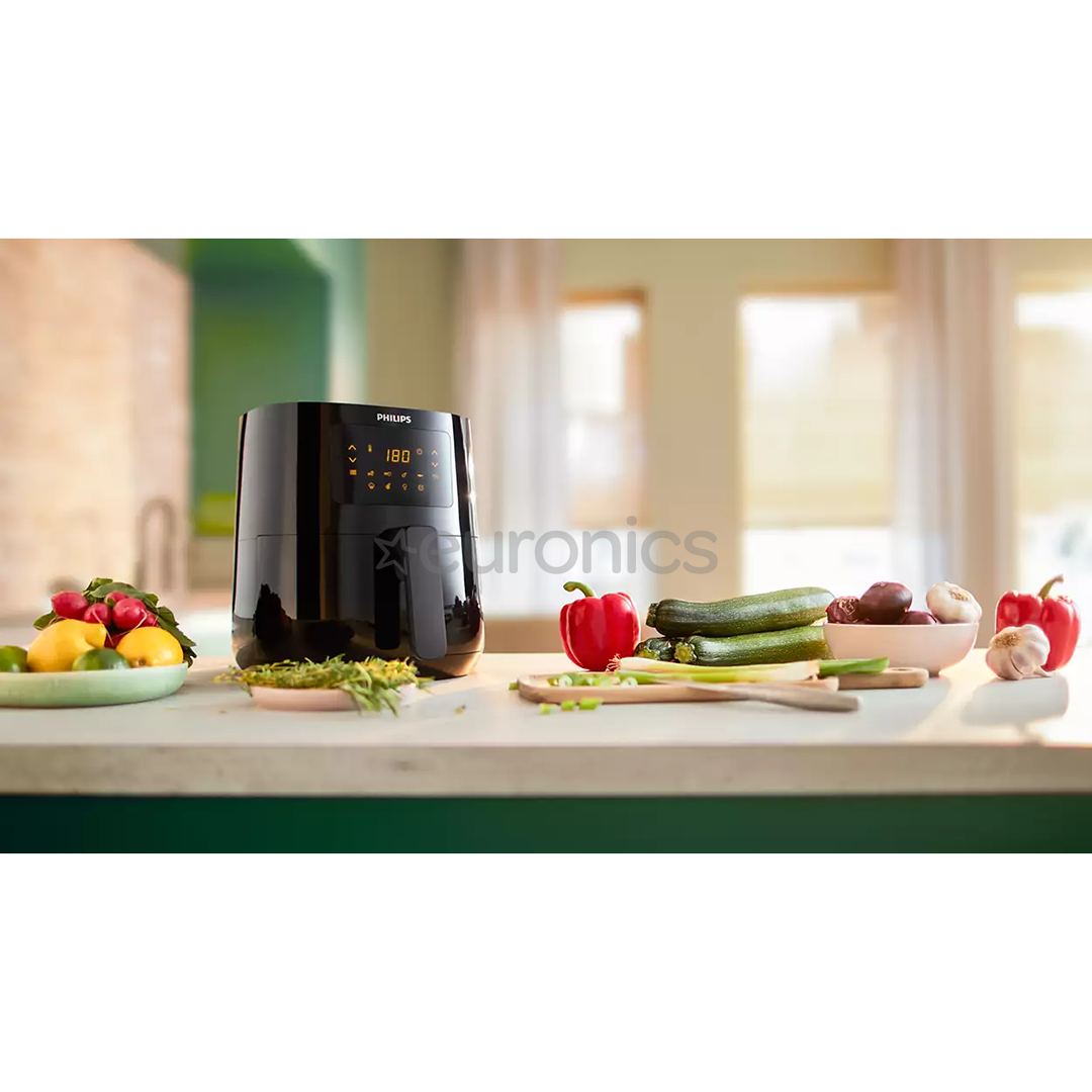 Philips Essential, 4,1 L, 1400 W, must - Kuumaõhufritüür
