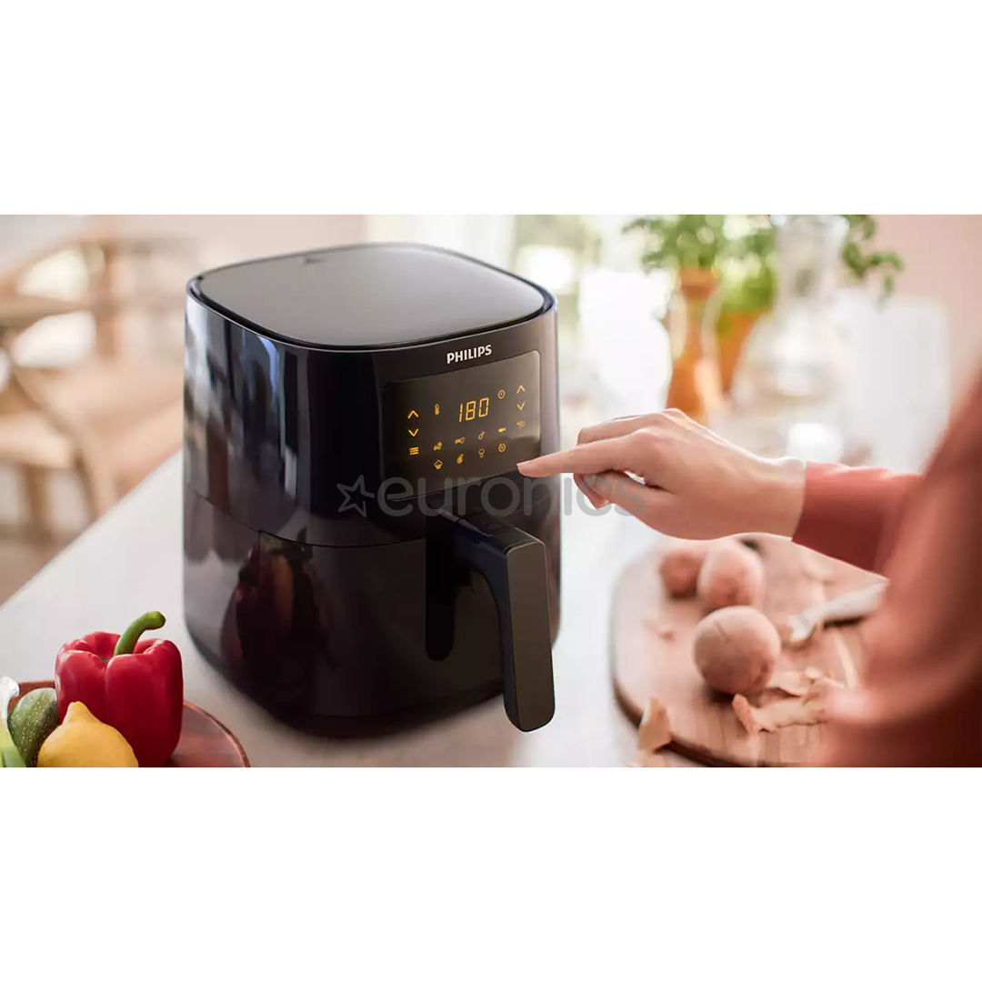 Philips Essential, 4,1 L, 1400 W, must - Kuumaõhufritüür