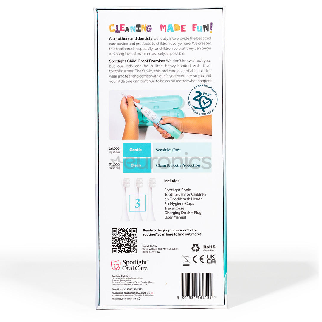 Spotlight Sonic, голубой - Электрическая детская зубная щетка