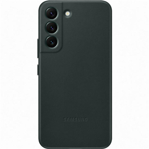 Samsung Galaxy S22 Leather Cover, кожа, темно-зеленый - Чехол для смартфона