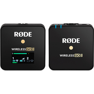 RODE Wireless GO II Single, 3,5 mm, USB-C, must - Juhtmevaba mikrofon