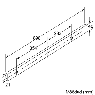 Bosch, 628 m³/h, laius 89,8 cm, hõbedane - Integreeritav õhupuhasti