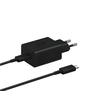 Samsung Super Fast Charging, USB-C, 45 W, black - Power adapter and USB-C cable EP-T4510XBEGEU