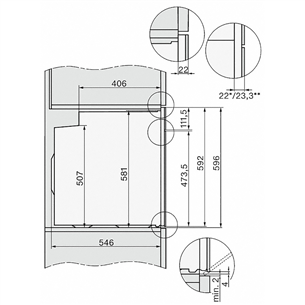 Miele, 76 L, valge - Integreeritav ahi