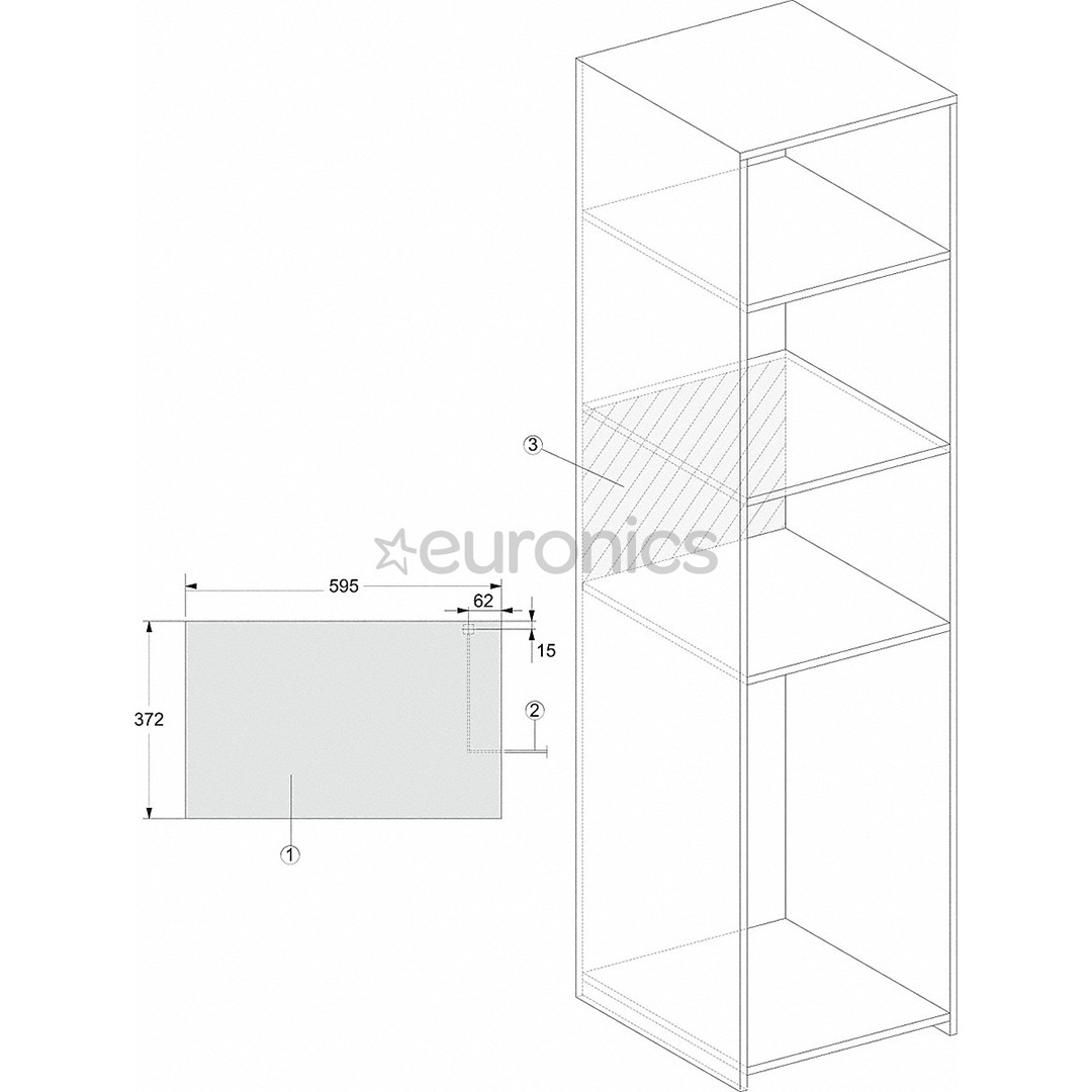 Miele, 17 л, 800 Вт, черный - Интегрируемая микроволновая печь с грилем