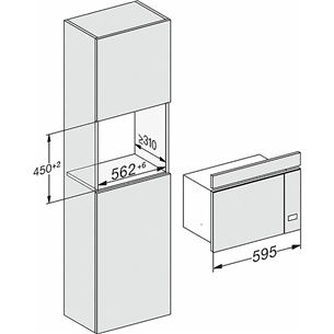 Miele, 17 L, 800 W, must - Integreeritav mikrolaineahi grilliga