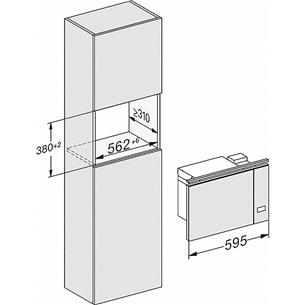 Miele, 17 L, 800 W, must - Integreeritav mikrolaineahi grilliga