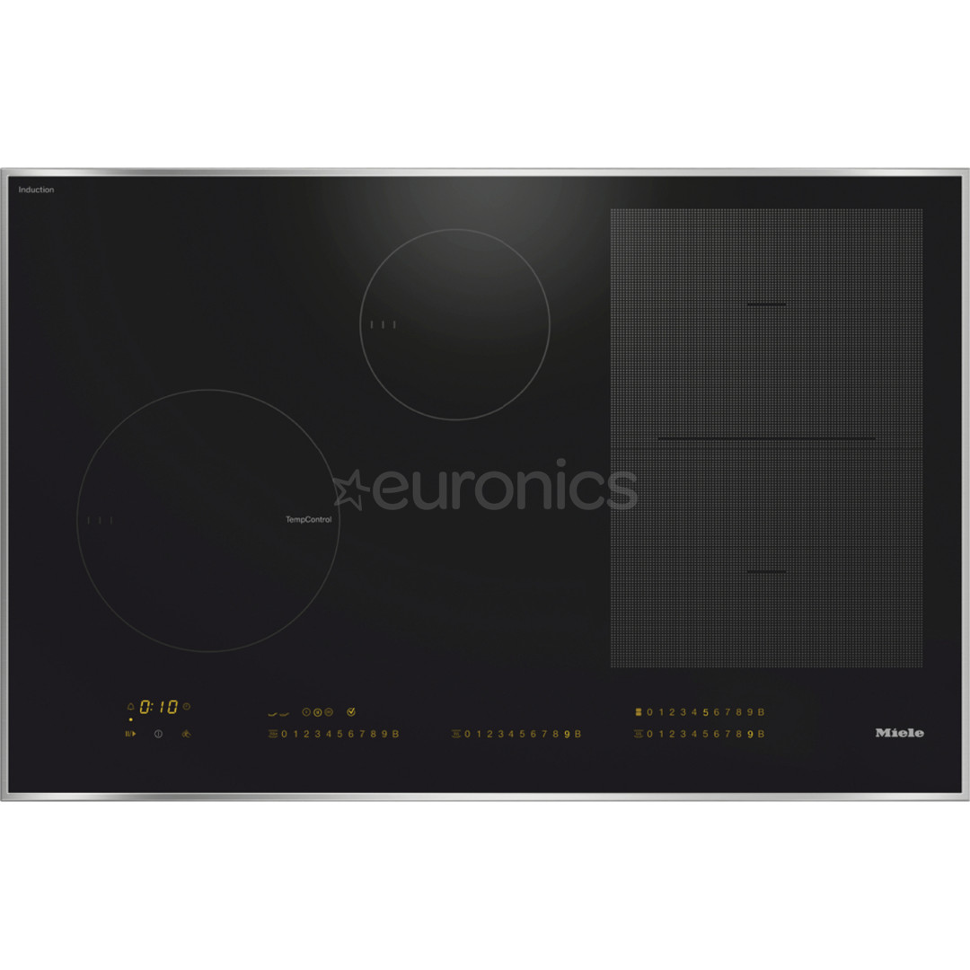 Miele, ширина 80,6 см, стальная рама, черный - Интегрируемая индукционная варочная панель