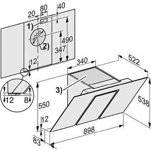 Miele, 610 m³/h, laius 89 cm, hall - Õhupuhasti