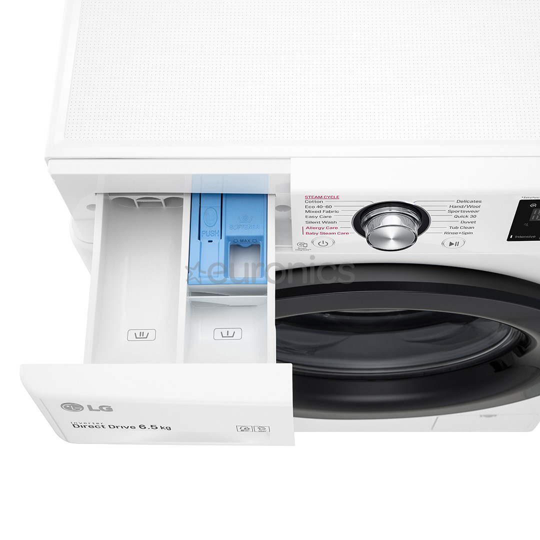 LG 6,5 kg, sügavus 45 cm, 1200 p/m - Eestlaetav pesumasin