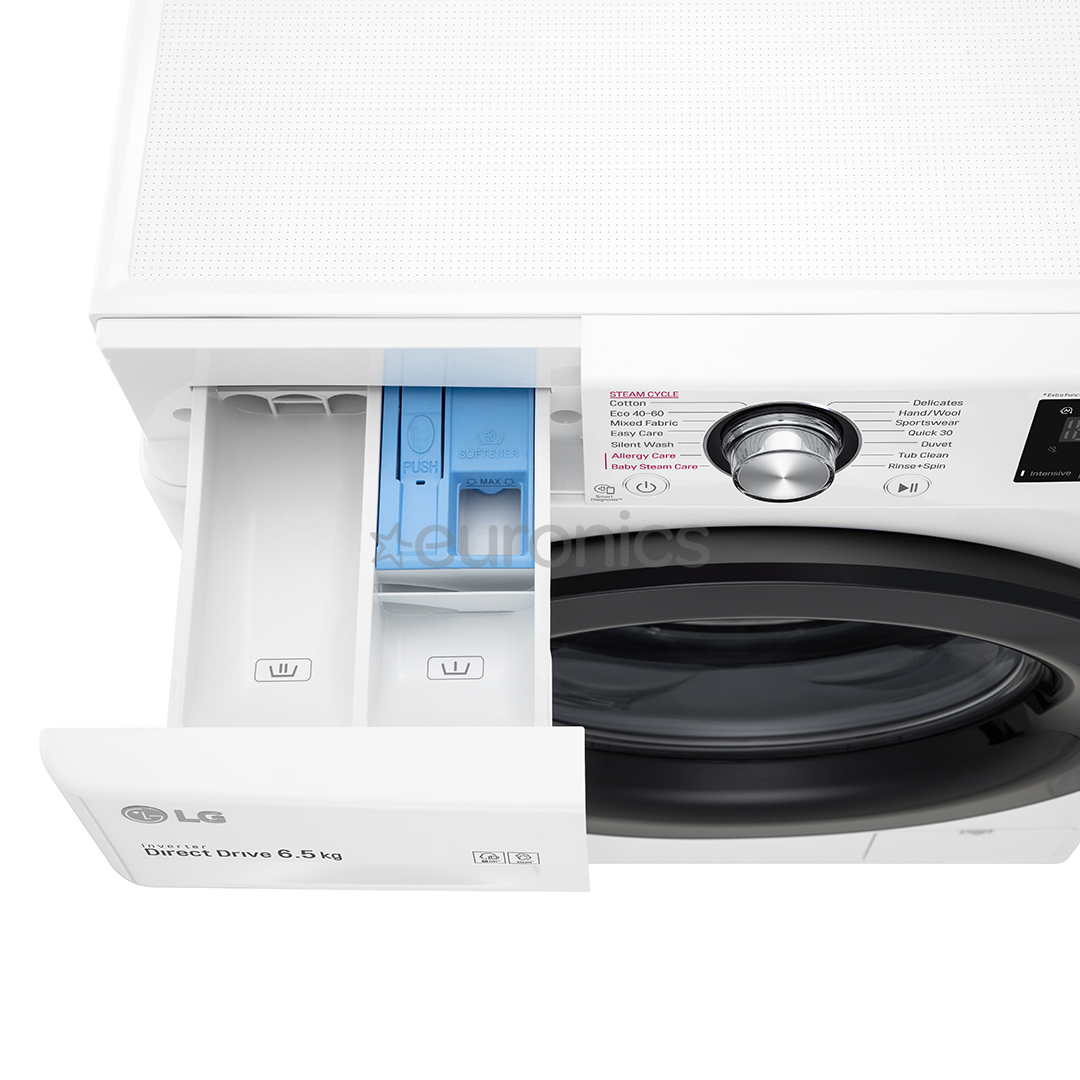 LG 6,5 kg, sügavus 45 cm, 1200 p/m - Eestlaetav pesumasin
