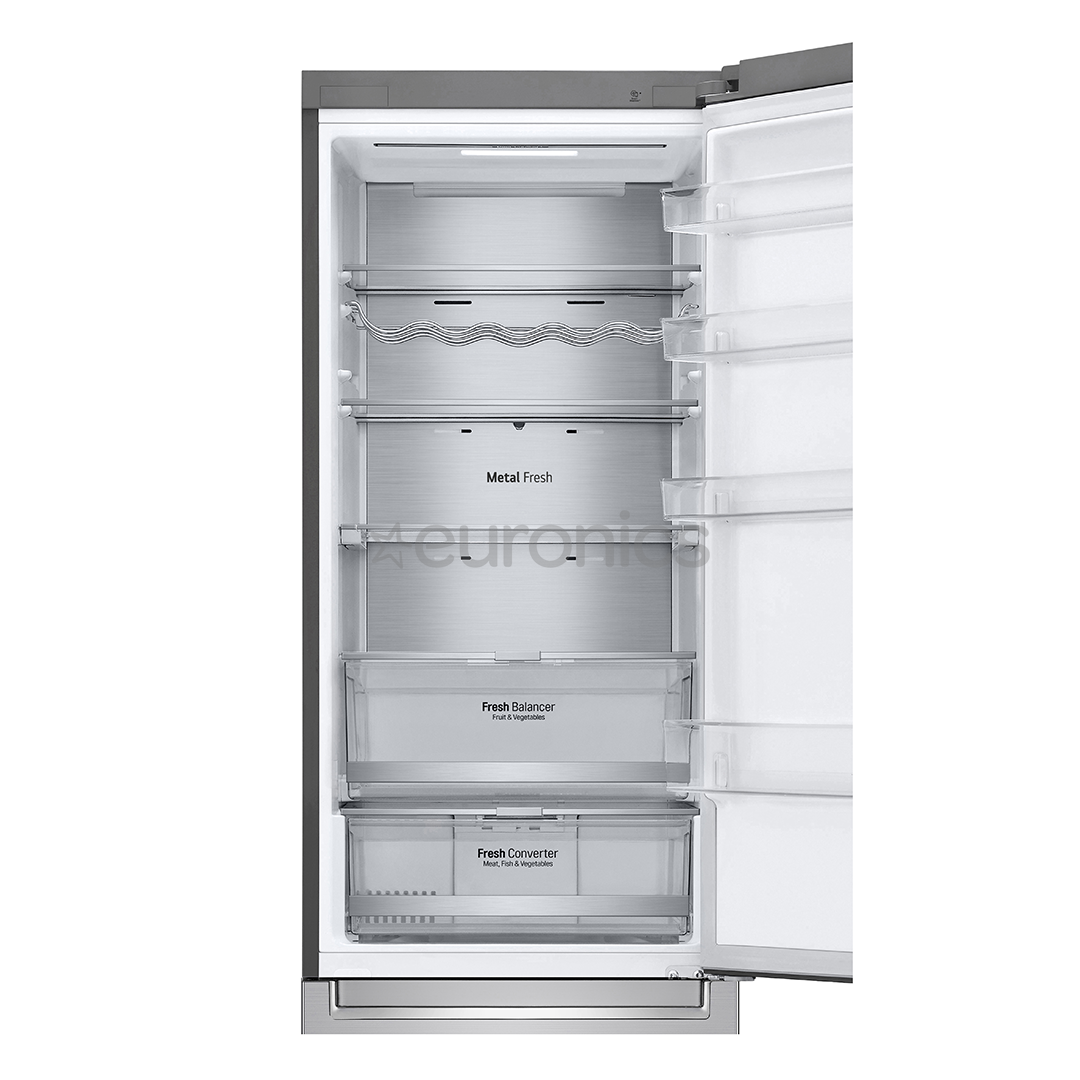 LG, NatureFRESH, external display, 384 L, height 203 cm, silver - Refrigerator