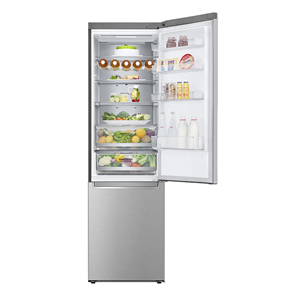LG, NatureFRESH, external display, 384 L, height 203 cm, silver - Refrigerator