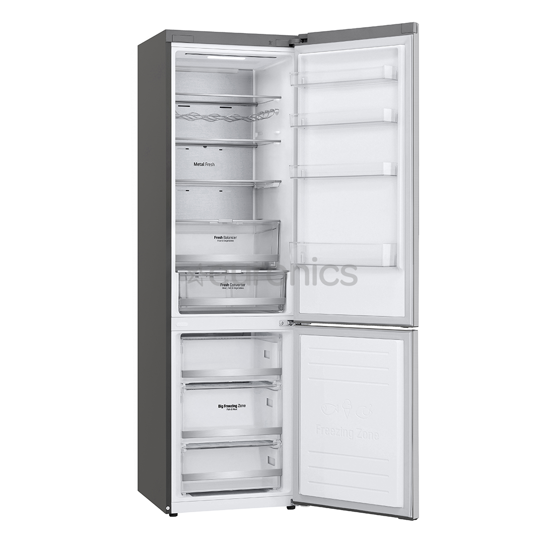LG, NatureFRESH, external display, 384 L, height 203 cm, silver - Refrigerator