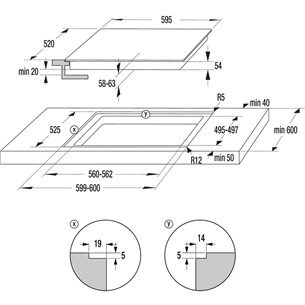 Hisense, width 59.5 cm, frameless, black - Built-in Induction Hob