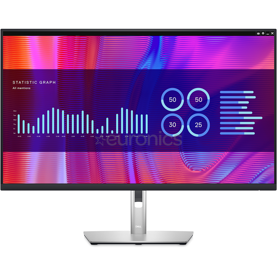 Dell P3223DE, 32'', QHD, LED IPS, USB-C, must/hõbe - Monitor