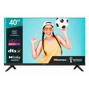 Hisense A4BG, 40'', FHD, LED LCD, боковые ножки, черный - Телевизор