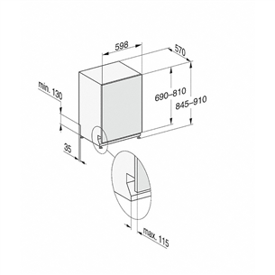 Miele, Knock2open, 14 place settings - Built-in Dishwasher