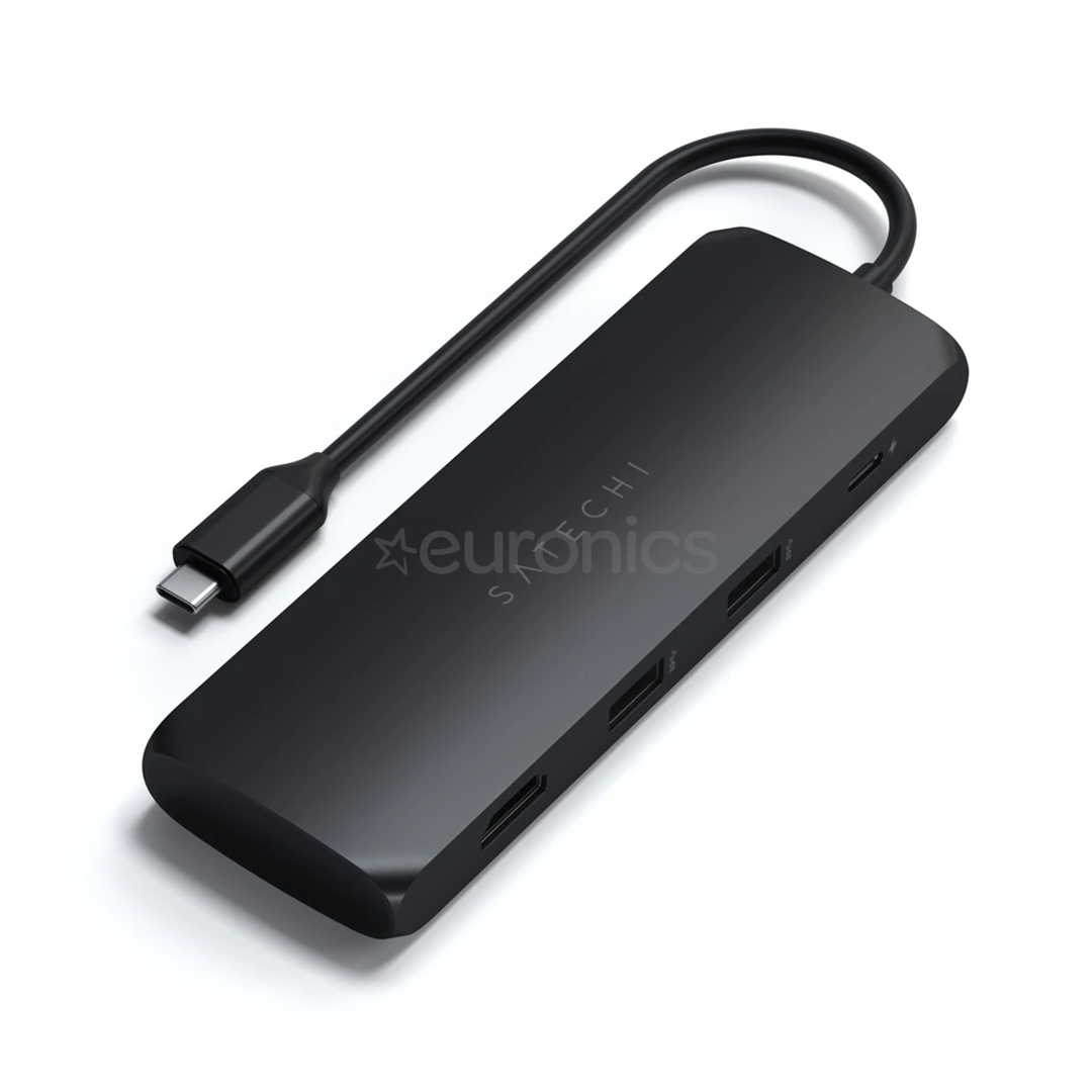 Satechi USB-C Hybrid Multiport Adapter, must - USB jagaja