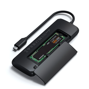 Satechi USB-C Hybrid Multiport Adapter, must - USB jagaja