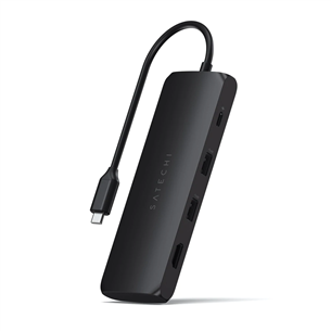 Satechi USB-C Hybrid Multiport Adapter, must - USB jagaja