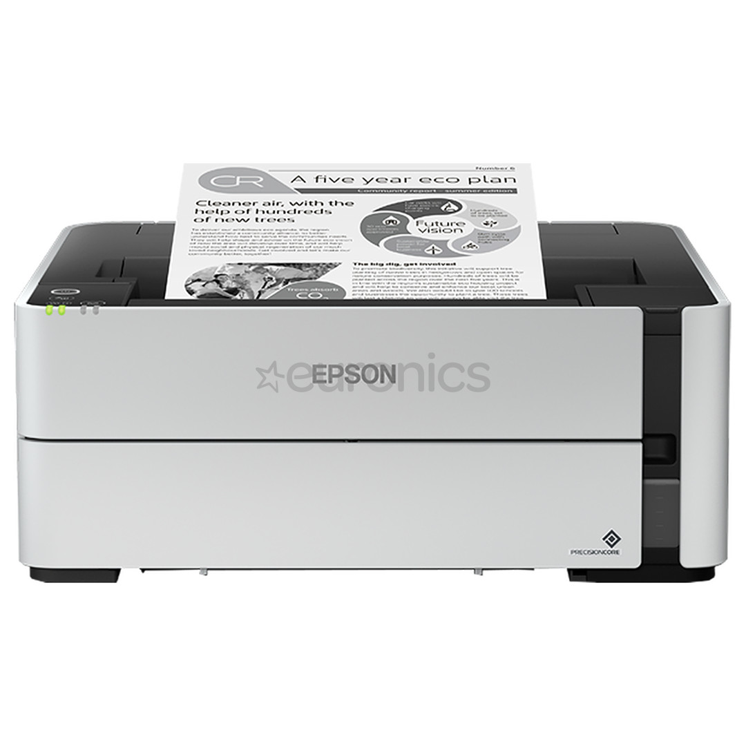 Epson EcoTank M1180 Mono, WiFi, LAN, dupleks, valge - Tindiprinter