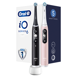 Braun Oral-B iO6, 2 шт., черный/розовый - Комплект электрических зубных щеток IO6DUOPB