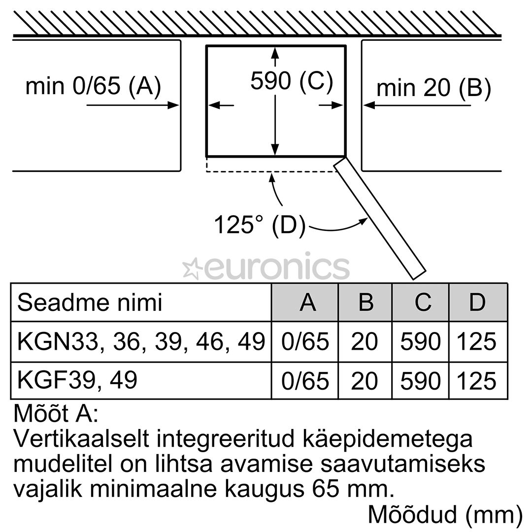 Bosch, NoFrost, 326 л, высота 186 см, белый - Холодильник