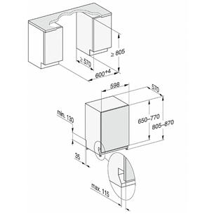 Miele, 14 place settings - Built-in Dishwasher