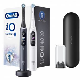 Braun Oral-B iO 8 Duo, 2 tk, must/valge - Elektriliste Hambaharjade komplekt IO8DUOBW