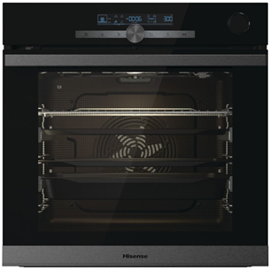 Hisense, pyrolytic cleaning, push buttons, 77 L, black - Built-in Oven