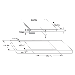 Hisense, MoveZone, laius 59,5 cm, raamita, must - Integreeritav induktsioonpliidiplaat