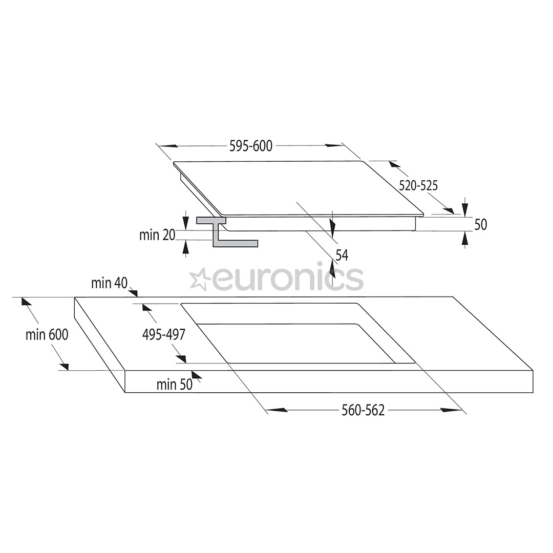 Hisense, MoveZone, laius 59,5 cm, raamita, must - Integreeritav induktsioonpliidiplaat