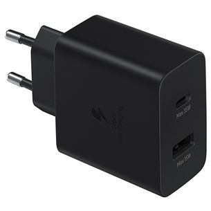 Samsung Duo, USB-C, USB-A, 35 W, must - Vooluadapter