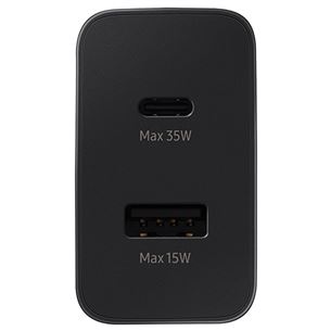Samsung Duo, USB-C, USB-A, 35 W, must - Vooluadapter