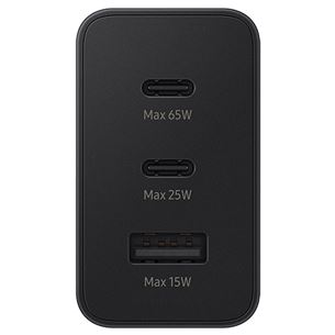 Samsung Trio, USB-C, USB-A, 65 W, black - Charger