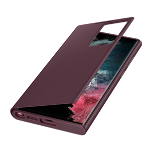 Samsung Galaxy S22 Ultra S-View Flip Cover, burgundy - Smartphone cover