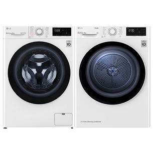 LG, 8 kg + 8 kg - Washing Machine + Clothes Dryer F4WV328S0E+RH80V3AV6