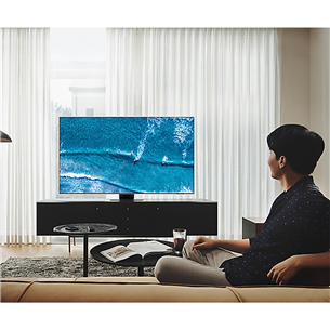 Samsung Neo QLED 4K UHD 2022, 55'', центральная подставка, серебристый - Телевизор