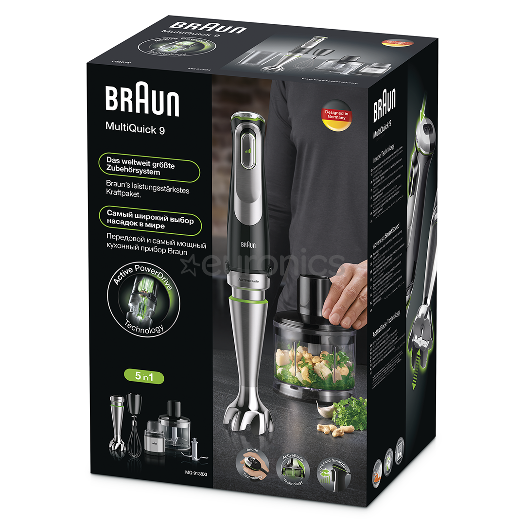 Braun MultiQuick 9 Spice, 1200 W, black/inox - Hand blender, MQ9138XI