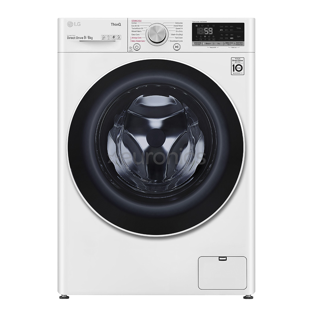 LG V500 seeria, 9 kg / 6 kg, sügavus 56,5 cm, 1400 p/min - Kuivatiga pesumasin