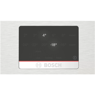 Bosch, NoFrost, 363 л, высота 203 см, нерж. сталь - Холодильник
