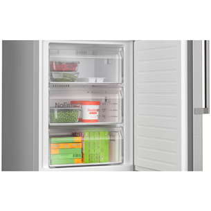 Bosch, NoFrost, 363 L, height 203 cm, inox - Refrigerator