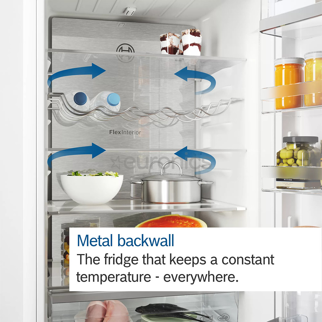 Bosch, NoFrost, 363 л, высота 203 см, нерж. сталь - Холодильник